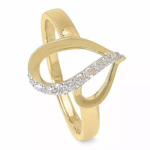 Elegant hjerte ring i 9 karat guld