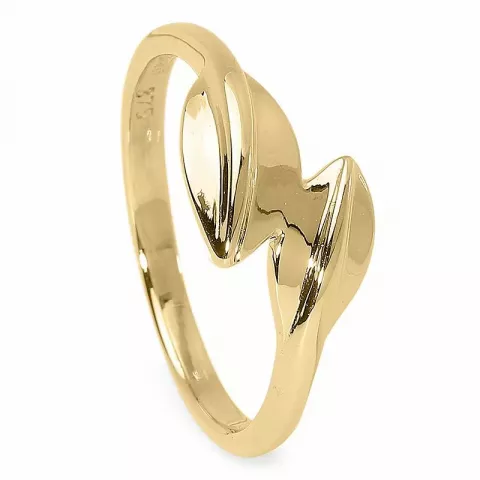 Ringe: blad ring i 9 karat guld