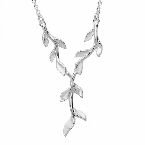 blad halskæde i sølv med vedhæng i sølv