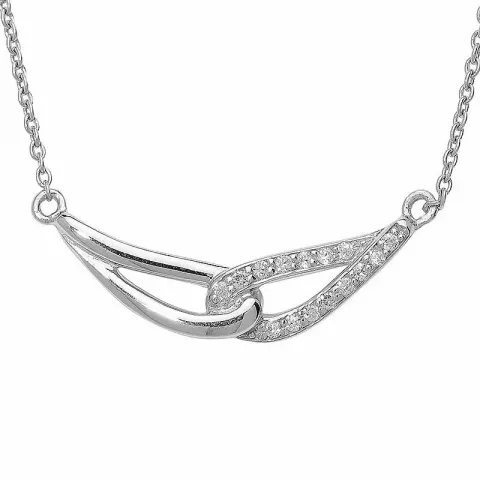 abstrakt halskæde i sølv med vedhæng i sølv