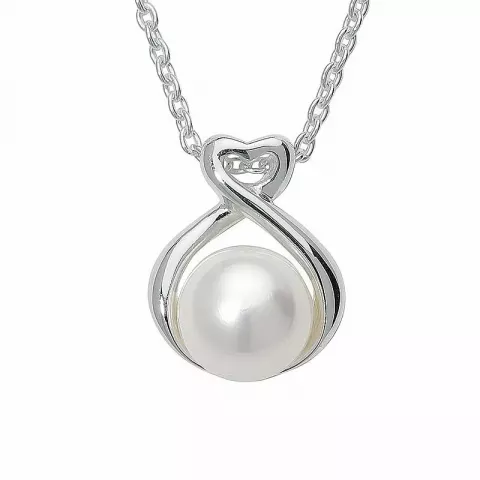 perle halskæde i sølv