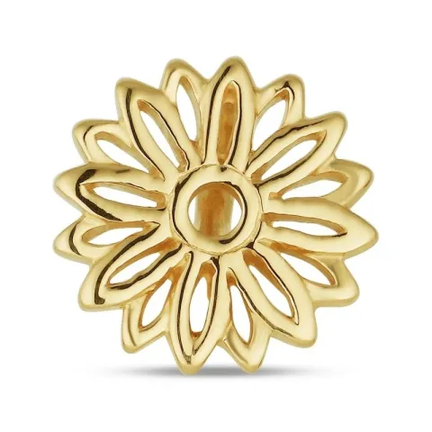 Fødselsblomst april tusindfryd vedhæng i forgyldt sølv