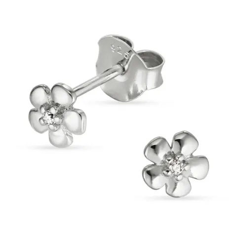 blomster ørestikker i sølv