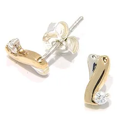 øreringe i sølv med forgyldt sølv