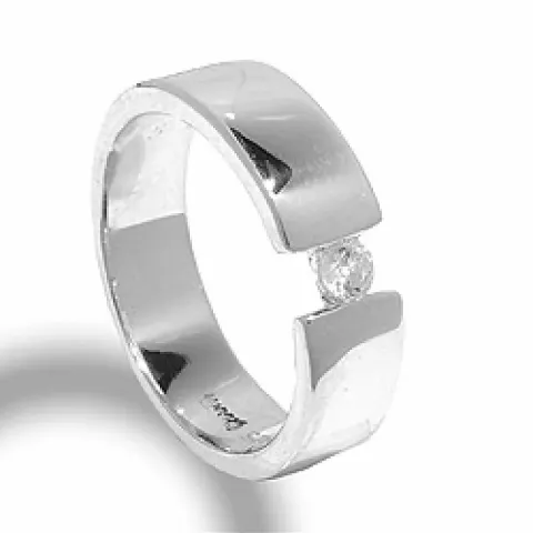 Elegant zirkon ring i sølv