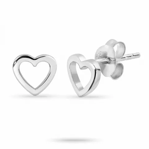 hjerte ørestikker i sølv
