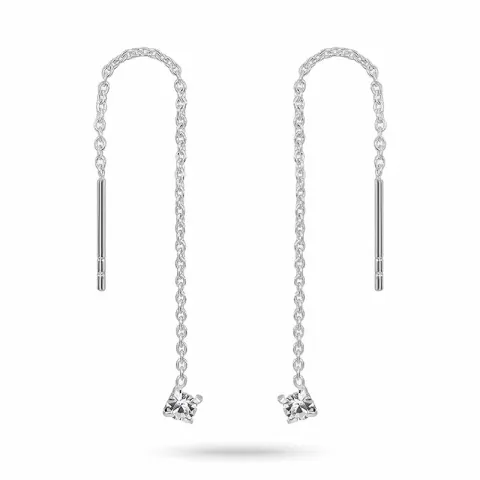 lange kæde øreringe i sølv