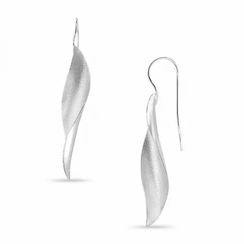 lange blad øreringe i sølv