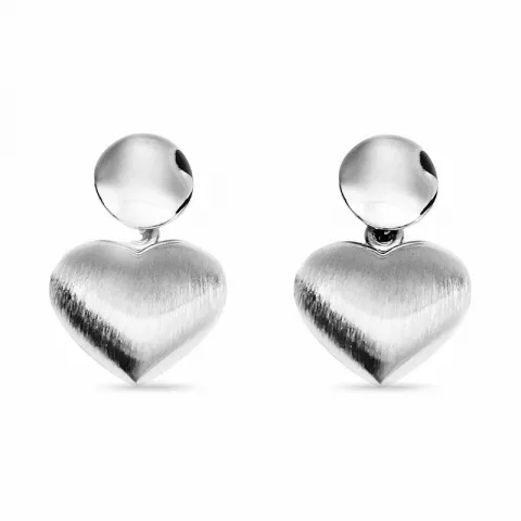 store hjerte øreringe i sølv