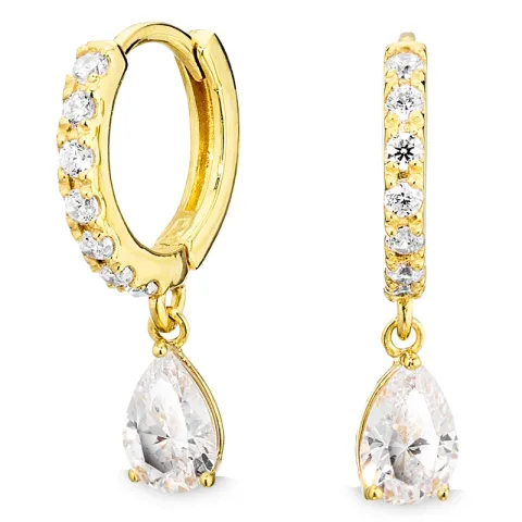 zirkon creoler i forgyldt sølv