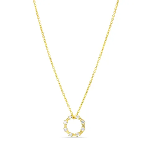 zirkon Halskæde med vedhæng i forgyldt sølv