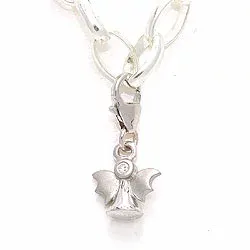 engel zirkon charm i sølv