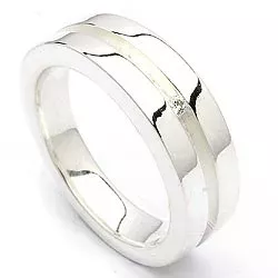 Yndig zirkon sølv ring i rhodineret sølv