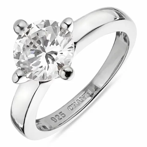 zirkon ring i sølv