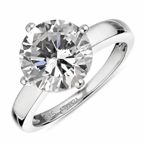 zirkon ring i sølv
