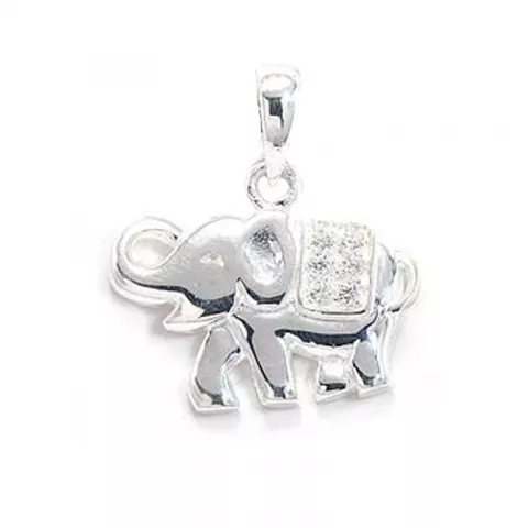 Elefant zirkon vedhæng i sølv