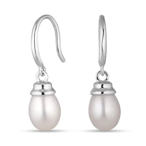 7,5-8 mm perle øreringe i sølv