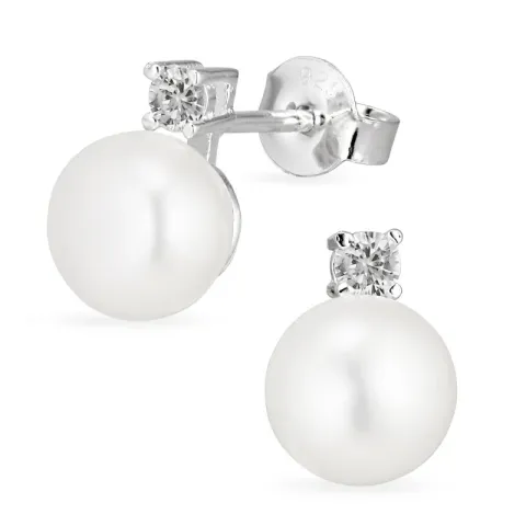 perle øreringe i sølv