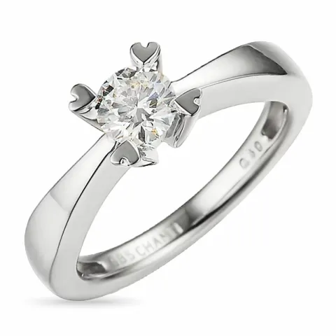 0,40 ct solitaire ring i 14 karat hvidguld