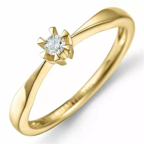 0,05 ct solitairering i 14 karat guld