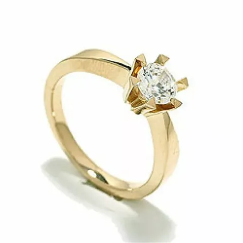 Diamant guldring i 14 karat guld 0,60 ct