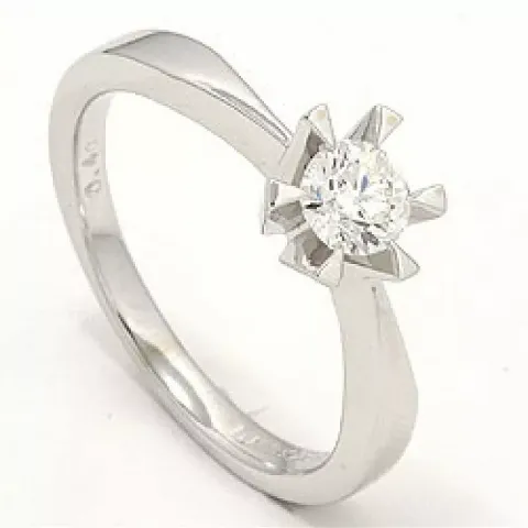 0,40 ct solitairering i 14 karat hvidguld