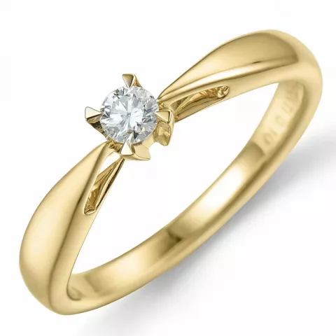 Kampagne - diamant ring i 14 karat guld 0,10 ct