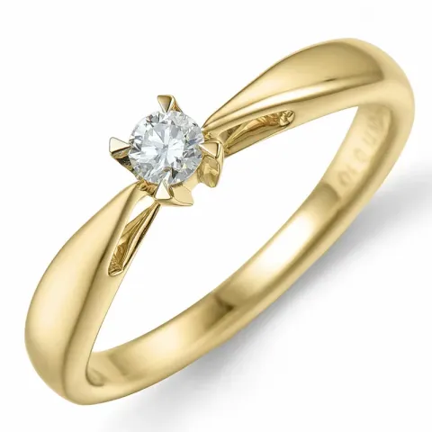 0,10 ct solitairering i 14 karat guld