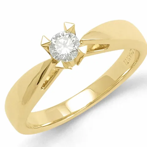 diamant solitairering i 14 karat guld 0,20 ct