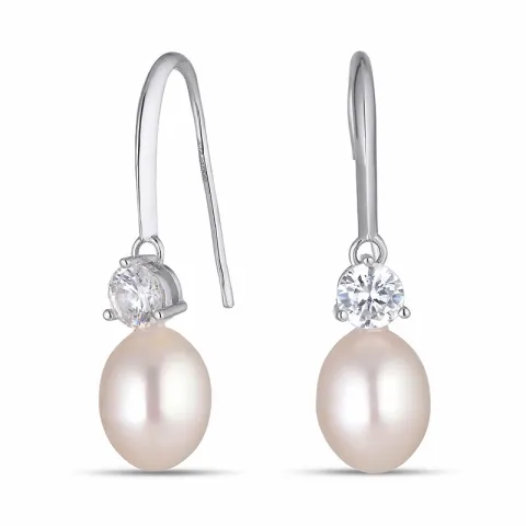 7,5-8 mm perle øreringe i sølv