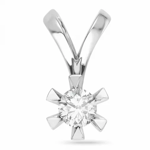 diamant solitairevedhæng i 14 karat hvidguld 0,50 ct