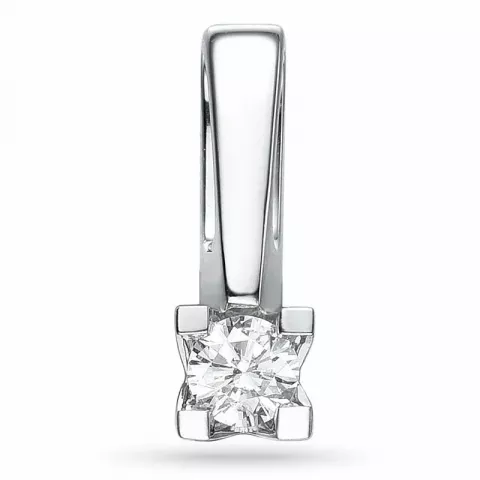 diamant solitairevedhæng i 14 karat hvidguld 0,10 ct