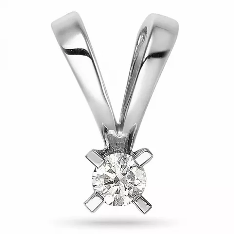 diamant solitairevedhæng i 14 karat hvidguld 0,10 ct