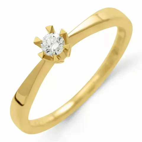 Kollektionsprøve diamant solitairering i 14 karat guld 0,08 ct
