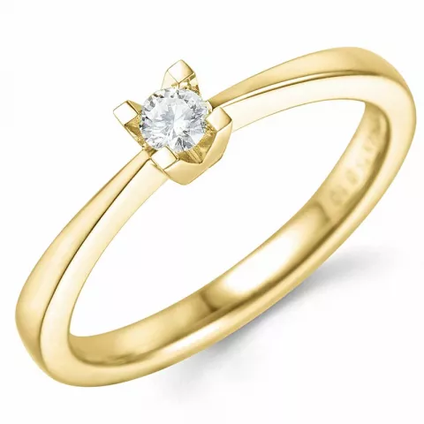 Kampagne - diamant ring i 14 karat guld 0,10 ct