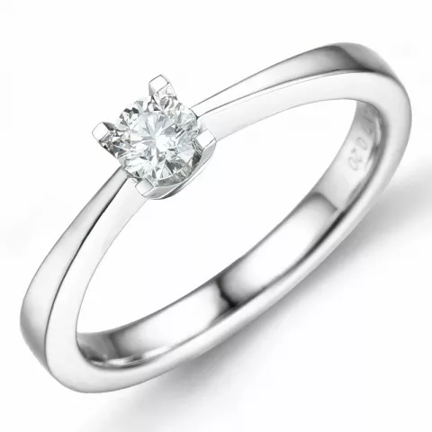 Kampagne - diamant ring i 14 karat hvidguld 0,20 ct