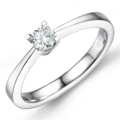 0,30 ct solitaire ring i 14 karat hvidguld