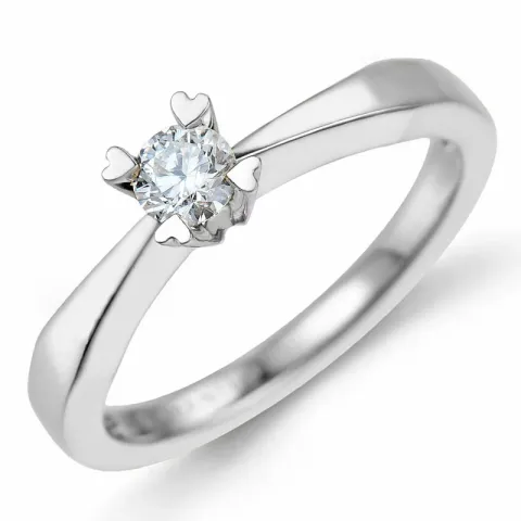 0,20 ct solitaire ring i 14 karat hvidguld