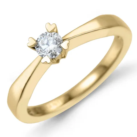 0,10 ct solitaire ring i 14 karat guld