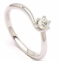 Enkel diamant hvidguldsring i 14 karat hvidguld 0,20 ct