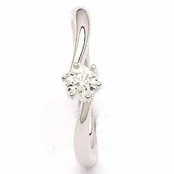 Enkel diamant hvidguldsring i 14 karat hvidguld 0,20 ct
