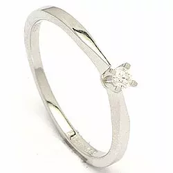 Elegant diamant hvidguldsring i 14 karat hvidguld 0,05  ct