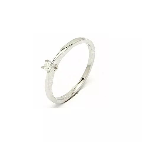 Elegant diamant hvidguldsring i 14 karat hvidguld 0,05  ct
