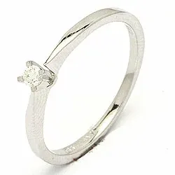 Elegant diamant hvidguldsring i 14 karat hvidguld 0,05  ct