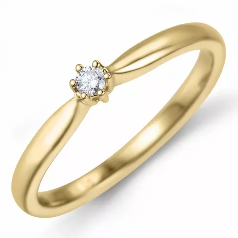 Kampagne - diamant ring i 14 karat guld 0,05 ct