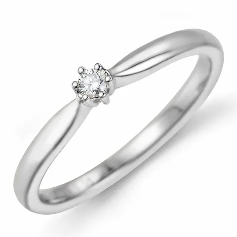 0,05 ct solitairering i 14 karat hvidguld