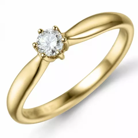 Kampagne - diamant ring i 14 karat guld 0,20 ct