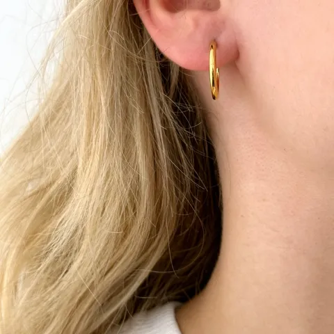 18 mm halvcreoler i forgyldt sølv