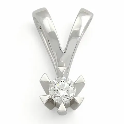 Kampagne - diamant vedhæng i 14 karat hvidguld 0,10 ct