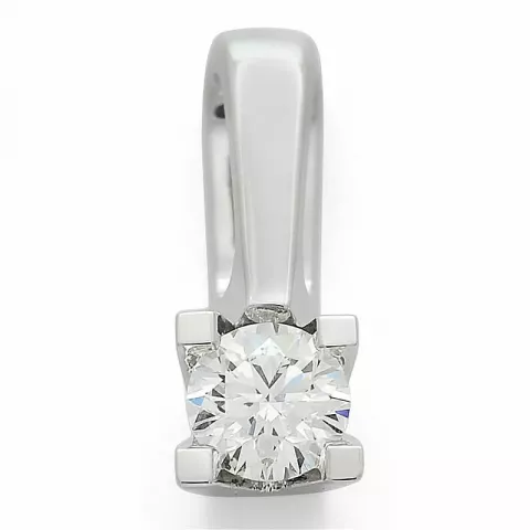 diamant solitairevedhæng i 14 karat hvidguld 0,30 ct